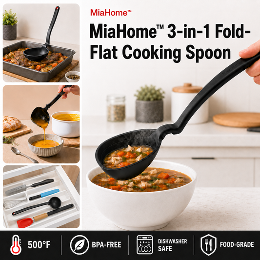 MiaHome™ 3-in-1 Fold-Flat Cooking Spoon