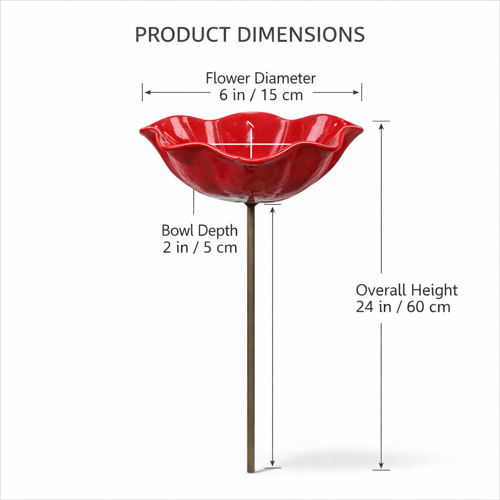 MiaHome™ 🎁Handmade Metal Flower Garden Stake Bird Bath🐦