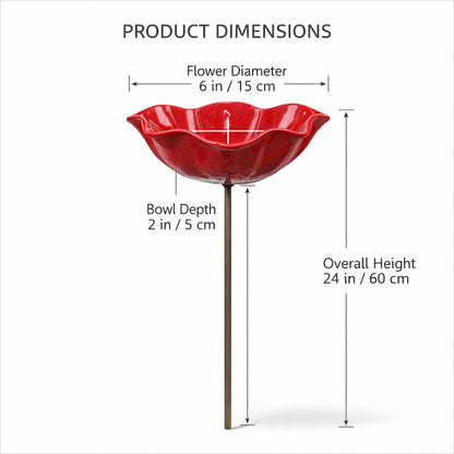 MiaHome™ 🎁Handmade Metal Flower Garden Stake Bird Bath🐦
