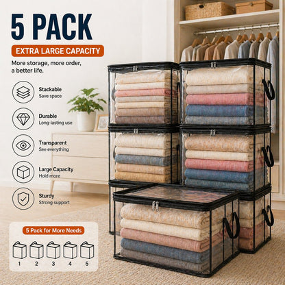 🔥LIMITED TIME 50% OFF📦Large Heavy-Duty Stackable Thick Plastic Clear Storage Bag