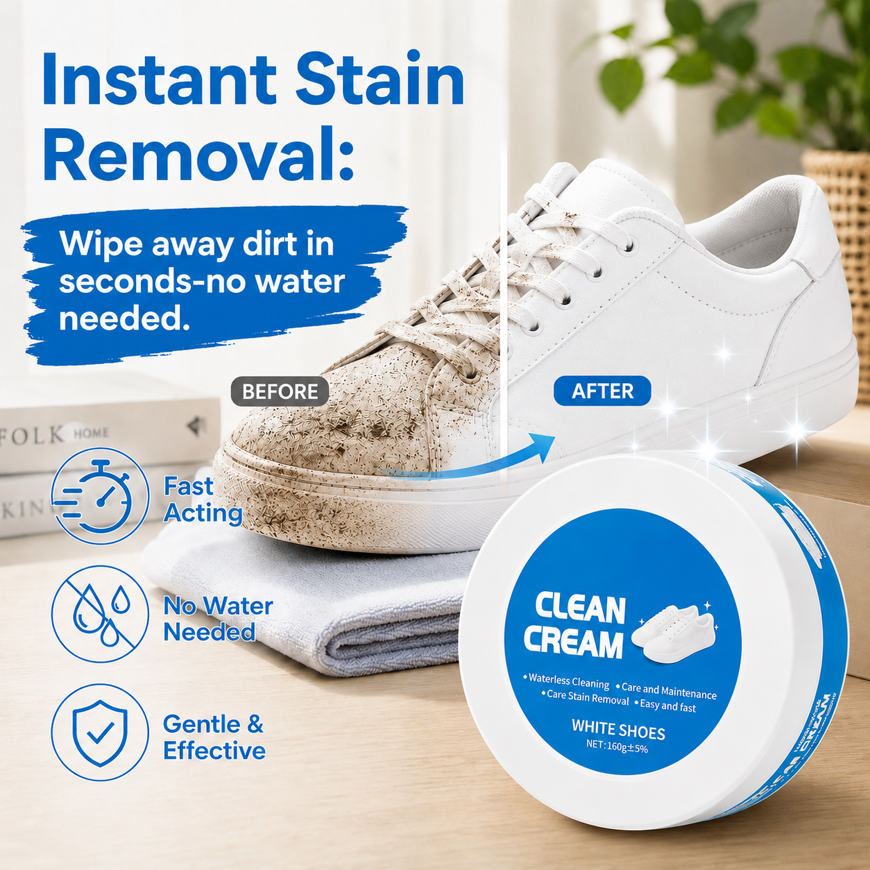 MiaHome™ White Shoe Cleaning Cream - No Water Needed