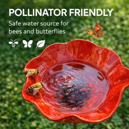 MiaHome™ 🎁Handmade Metal Flower Garden Stake Bird Bath🐦