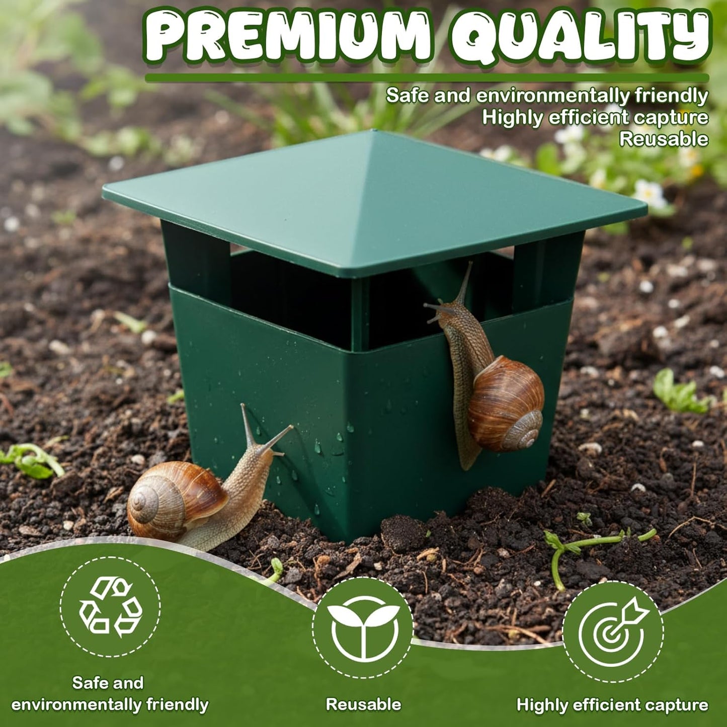 MiaHome™ 🐌Beer Trap for Snails and Slugs — Reusable Plastic Snail Catcher Container