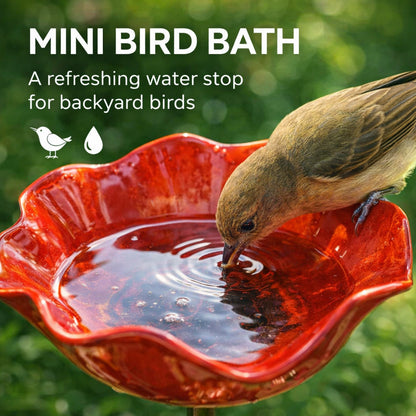MiaHome™ 🎁Handmade Metal Flower Garden Stake Bird Bath🐦