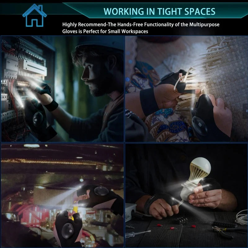 💡 LED Flashlight Gloves | Hands-Free Light for Work & Outdoors