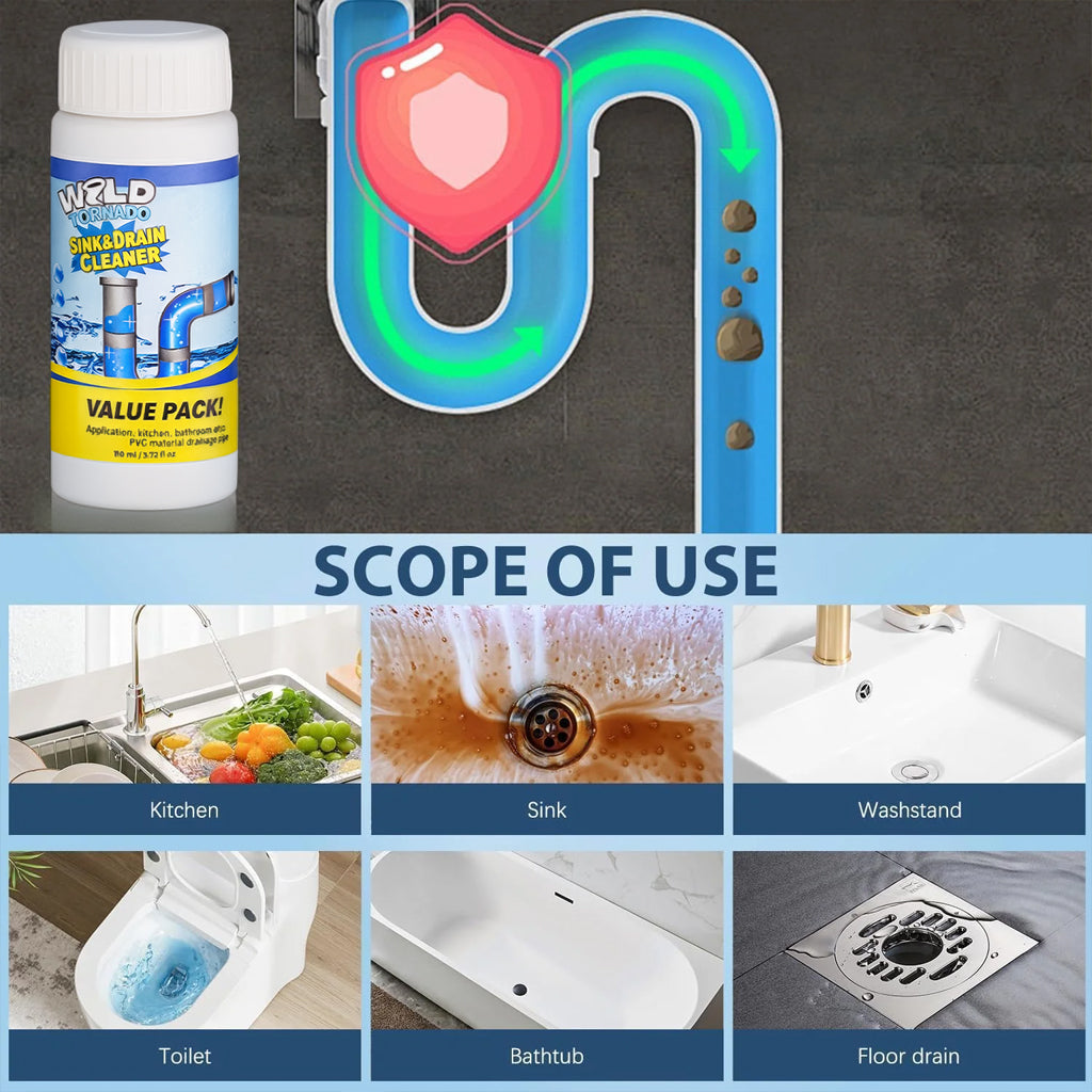 MiaHome™ Powerful Sink Drain Cleaner - All-Purpose Pipe Dredging Powder for Home（Offer）