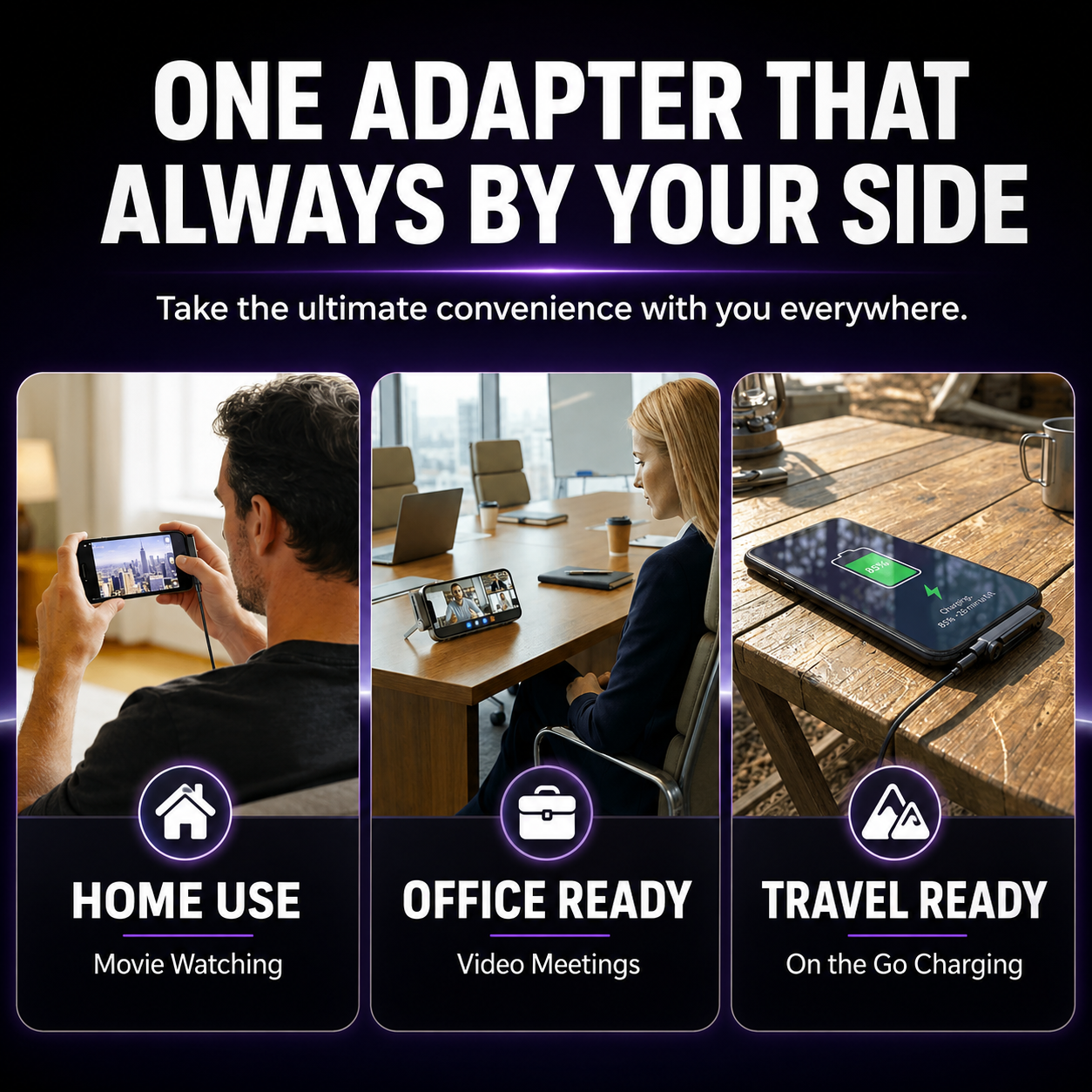🔥Fast Charging Adapter with 360° Foldable Phone Stand