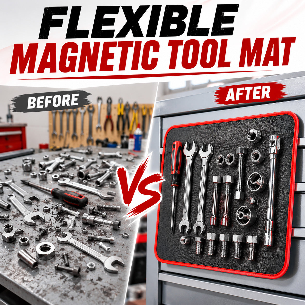 Aovego® Magnetic Tool Tray Mat – Flexible Workshop Organizer for Metal Surfaces (Offer)