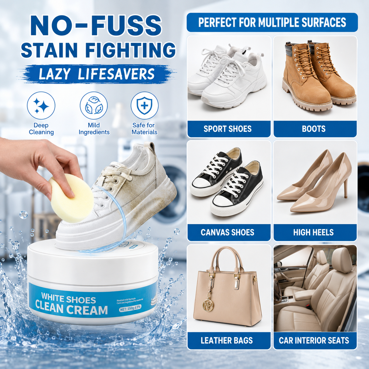 MiaHome™ White Shoe Cleaning Cream - No Water Needed