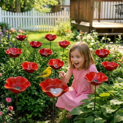 MiaHome™ 🎁Handmade Metal Flower Garden Stake Bird Bath🐦
