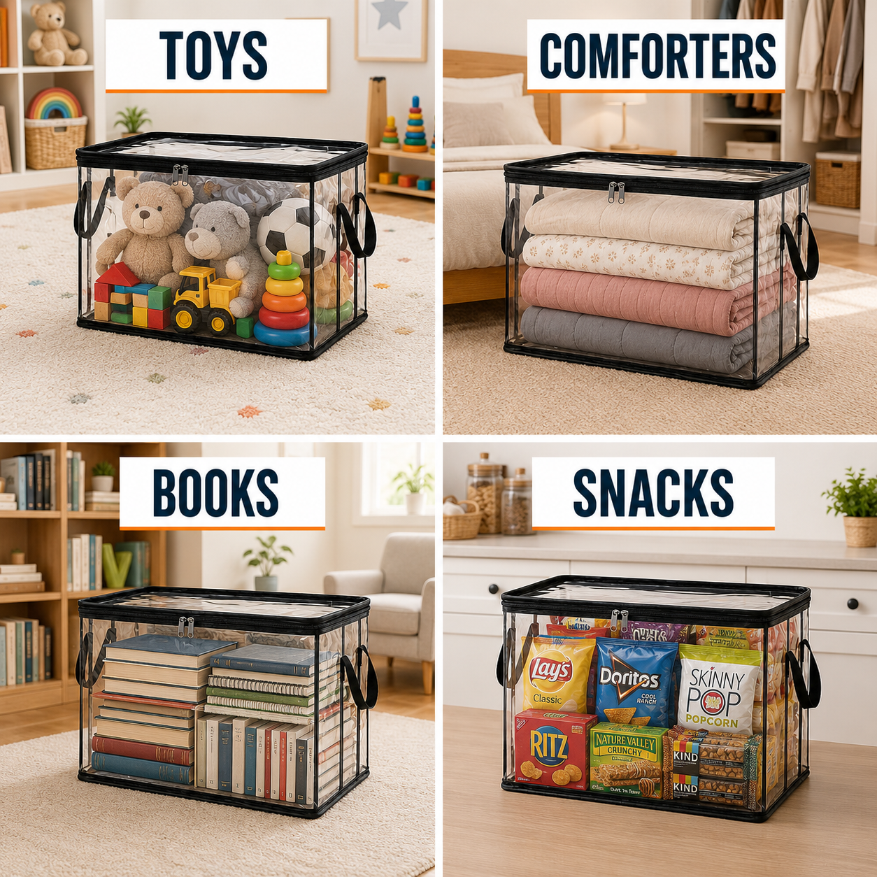 🔥LIMITED TIME 50% OFF📦Large Heavy-Duty Stackable Thick Plastic Clear Storage Bag