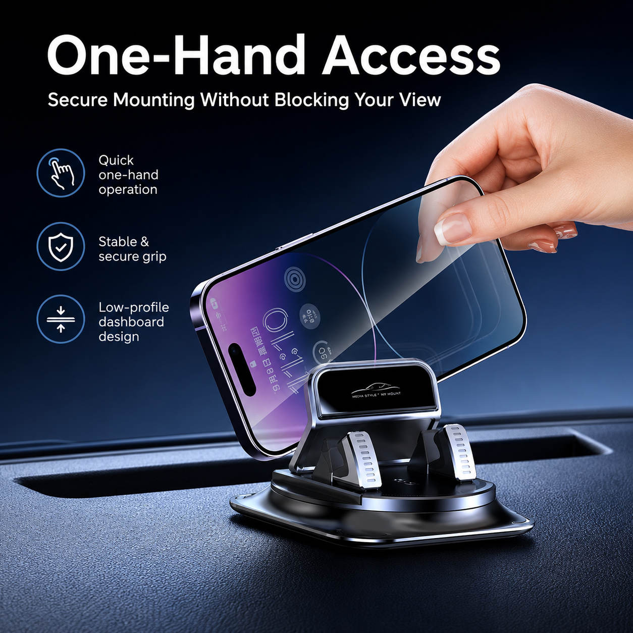 🔥LAST DAY 53% OFF 🔥 360° Stable Car Phone Mount for Dashboard & Windshield