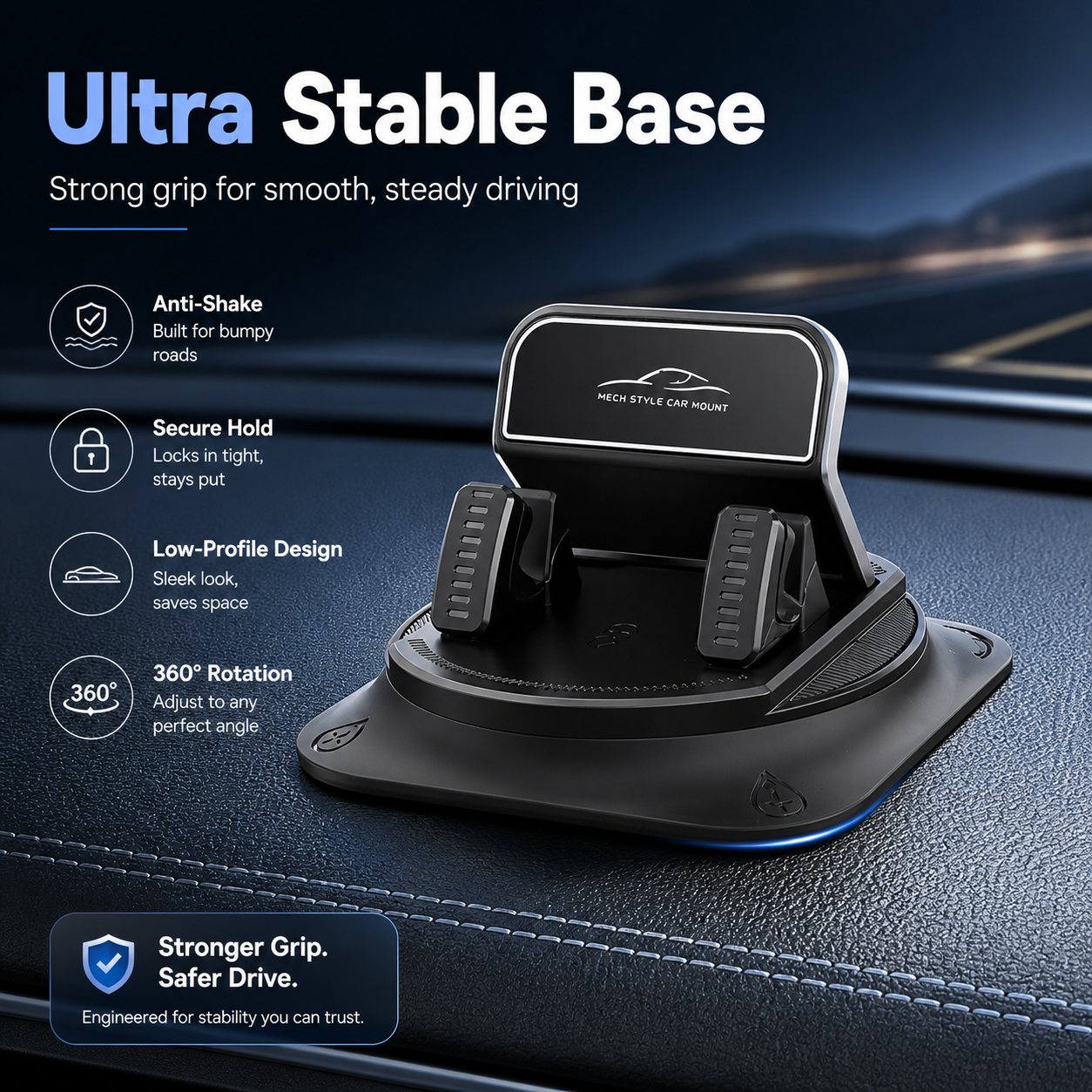 🔥LAST DAY 53% OFF 🔥 360° Stable Car Phone Mount for Dashboard & Windshield