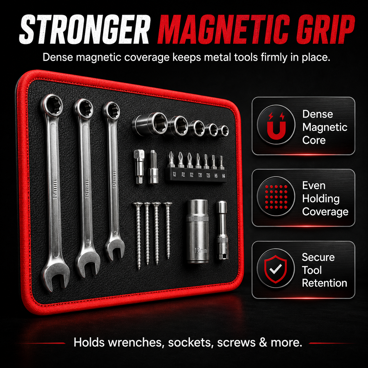 Aovego® Magnetic Tool Tray Mat – Flexible Workshop Organizer for Metal Surfaces (Offer)