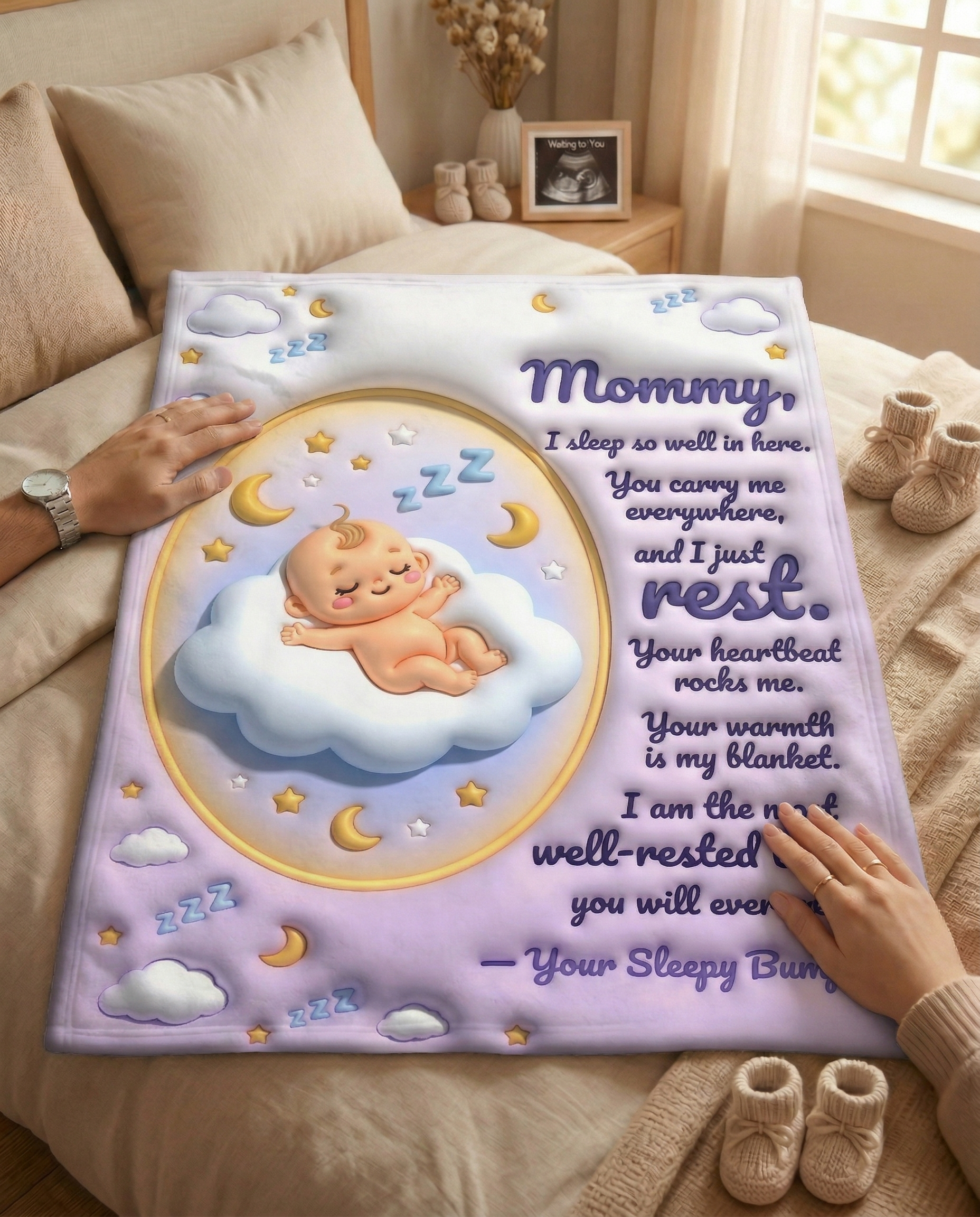 3D puff cloud womb illustration Blanket