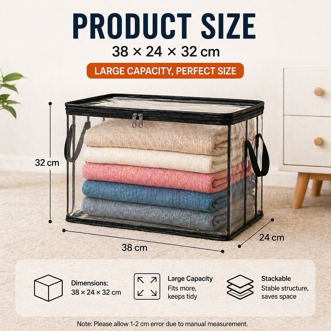 🔥LIMITED TIME 50% OFF📦Large Heavy-Duty Stackable Thick Plastic Clear Storage Bag