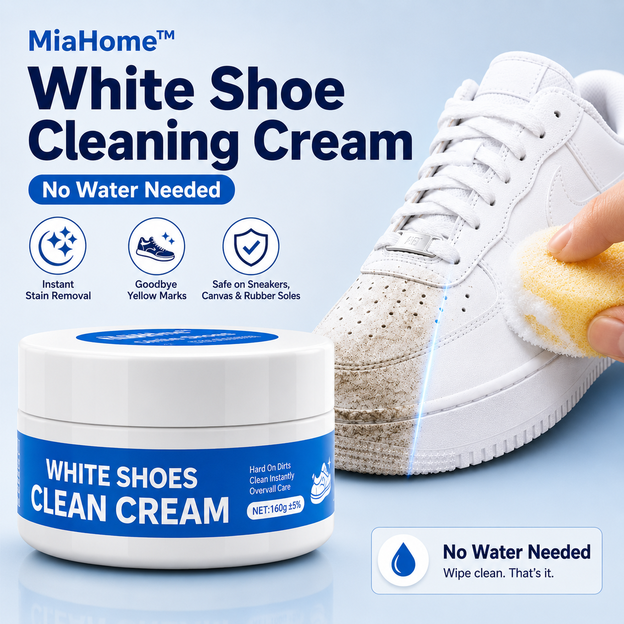 MiaHome™ White Shoe Cleaning Cream - No Water Needed