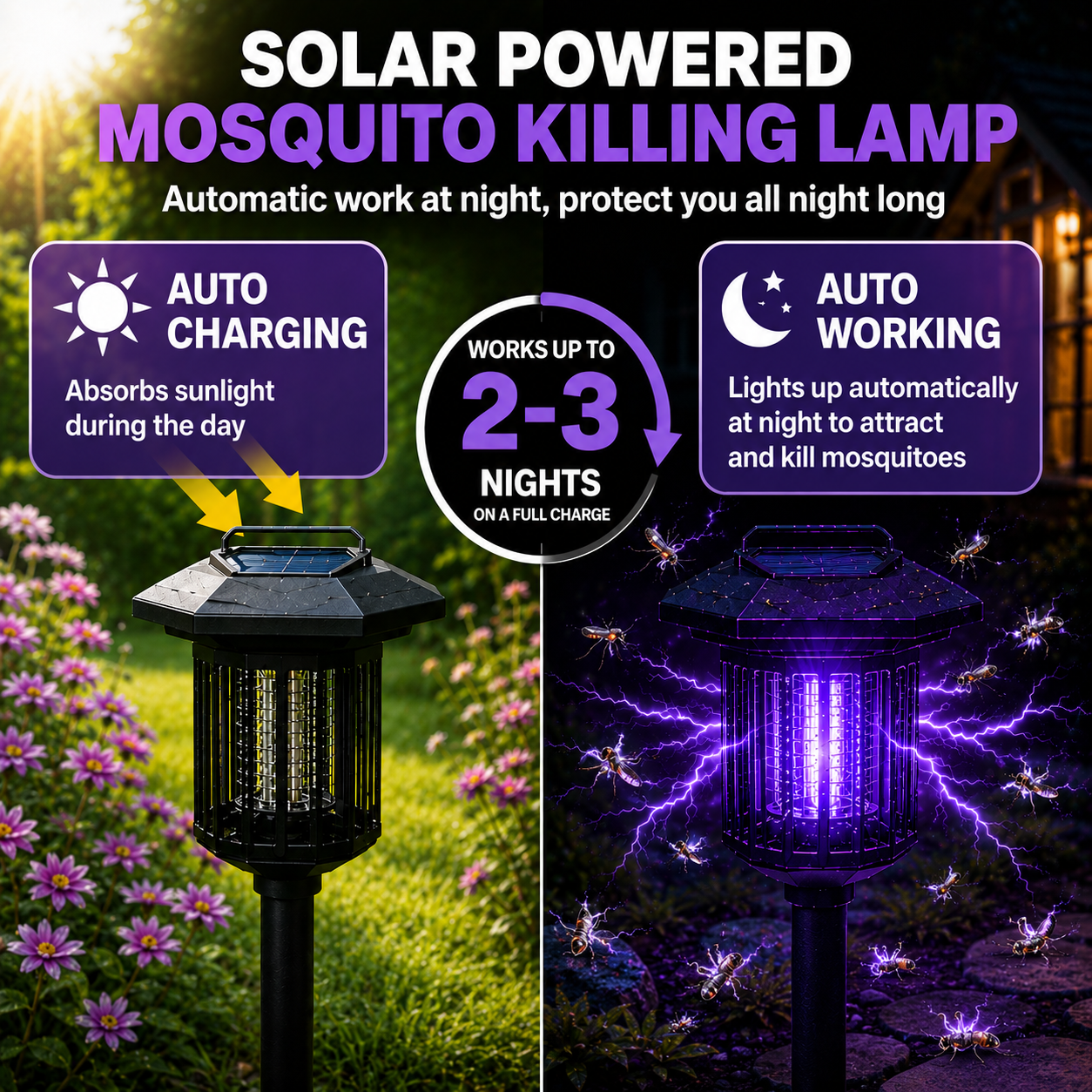 MiaHome™ ☀️ Long-Lasting Solar Mosquito Killer for Backyard Nights🏡🦟 (Pro)