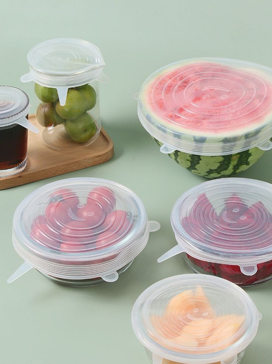 MiaHome™ Reusable Silicone Lids — 6 PCS Stretch Bowl & Pot Covers