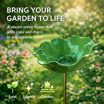 MiaHome™ 🎁Handmade Metal Flower Garden Stake Bird Bath🐦