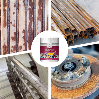 LIMITED TIME 50% OFF⚡MiaHome™ Rust Converter Metallic Paint – One coat stops rust, no sanding, no fumes.Perfect for garden tools & gates. 🔨🛡️